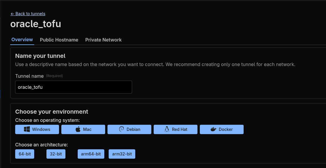 Cloudflare tunnel creation